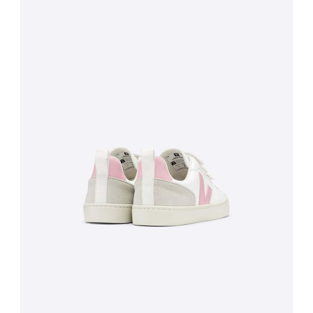 Veja V-10 STRAPS CWL Schoenen Kinderen White/Pink | NL 801KOR